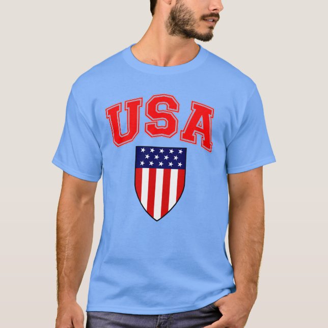 Camiseta Patriótico Estados Unidos Un Escudo De Bandera Ame (Anverso)