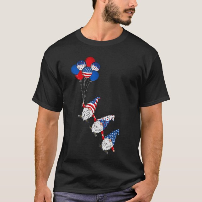 Camiseta Patriótico Estadounidense Gnomes Bandera De Estado (Anverso)