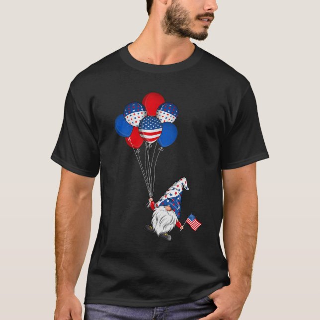 Camiseta Patriótico Estadounidense Gnomes Bandera De Estado (Anverso)