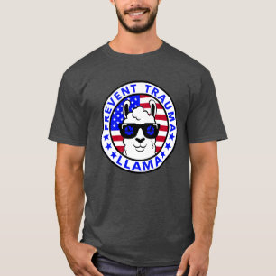 Camiseta Patriótico Evitar Trauma Llama T-Shirt