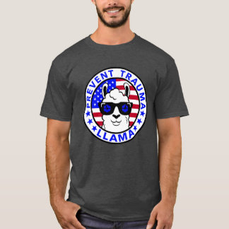 Camiseta Patriótico Evitar Trauma Llama T-Shirt