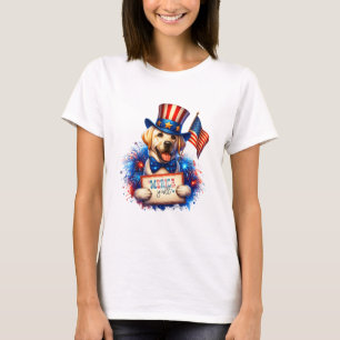 Camiseta Patriótico Golden Labrador 'Merica Y'all