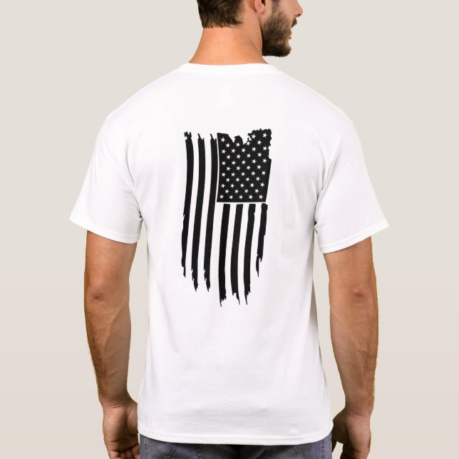 Camiseta *~* Patriótico Grunge Americano - Bandera de Estad (Reverso)