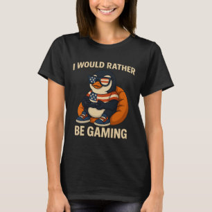 Camiseta Patriótico Guay Funny American Penguin Gamer Video