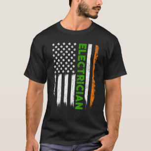 Camiseta Patriótico Irlandés Bandera Estadounidense Electri