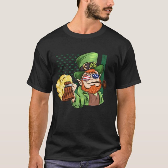Camiseta Patriótico irlandés Murica leprechaun (Anverso)