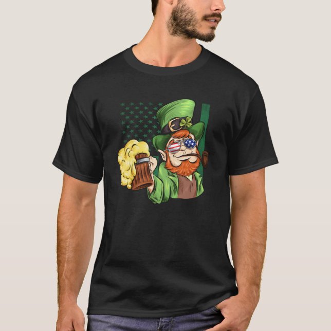 Camiseta Patriótico irlandés Murica leprechaun (Anverso)