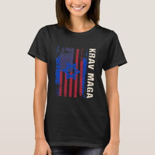 Camiseta Patriótico Krav Maga Bandera Estadounidense Israe