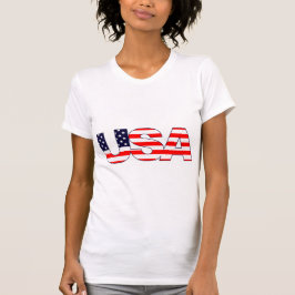 Camiseta Patriótico, la palabra Estados Unidos con los colo