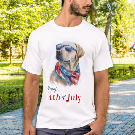 Camiseta Patriótico Labrador Perro Bandera Estadounidense F