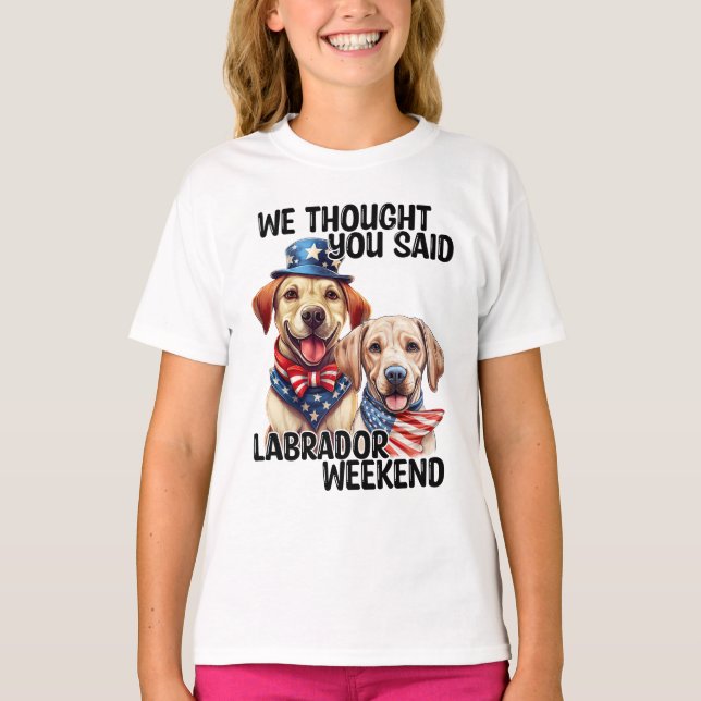 Camiseta Patriótico Labrador Perros Cita Humor Gracioso (Anverso)