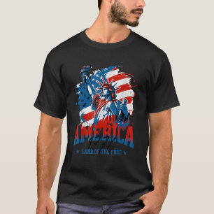 Camiseta Patriótico Libertad papá mamá 4 de julio Estatua L