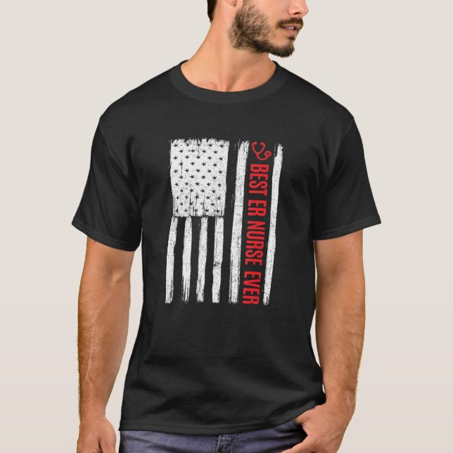 Camiseta Patriótico Mejor Sala De Emergencias Er Enfermera  (Anverso)