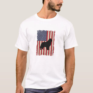 Camiseta Patriótico Newfoundland DOG American Flag Vintage