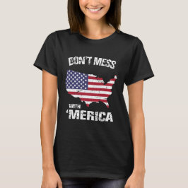 Camiseta Patriótico no ensucie con 'Merica