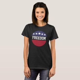 Camiseta Patriótico Norteamericano angustiado Libertad Roja