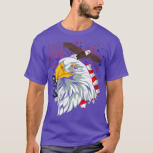 Camiseta Patriótico Norteamericano Bald Eagle Bandera de Es