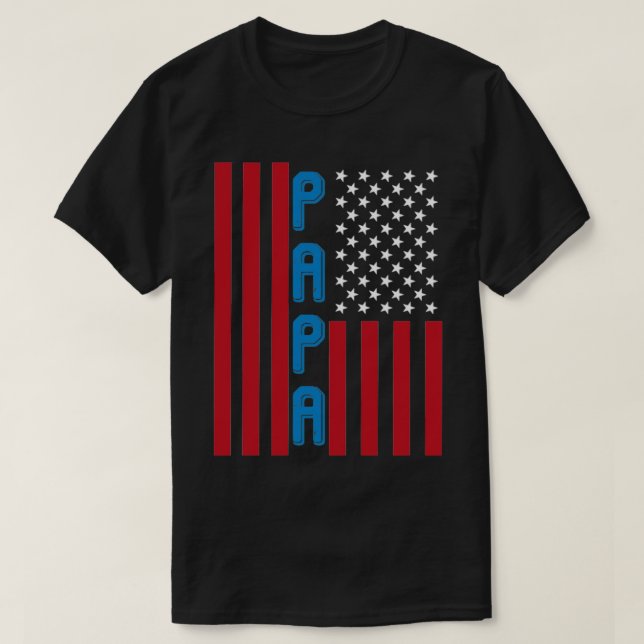Camiseta Patriótico Papa US Flag Fathers Day (Diseño del anverso)