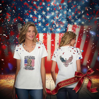 Camiseta Patriótico Personalizado para Veterana Femenina