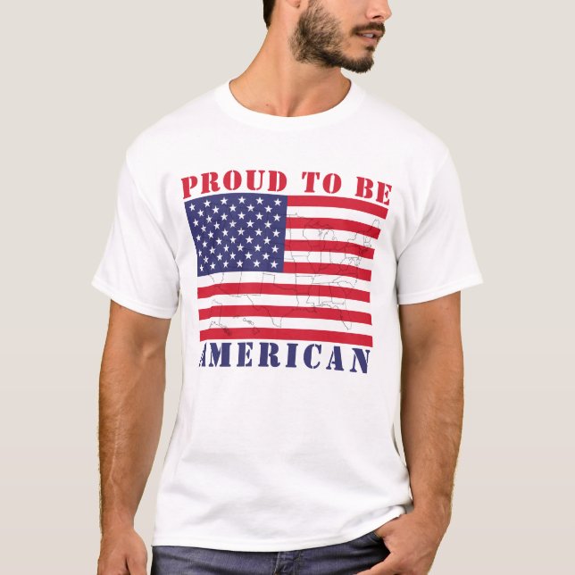 Camiseta Patriótico personalizado usa tu bandera con orgull (Anverso)