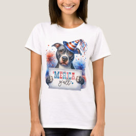 Camiseta Patriótico Pitbull "Merica Y'all