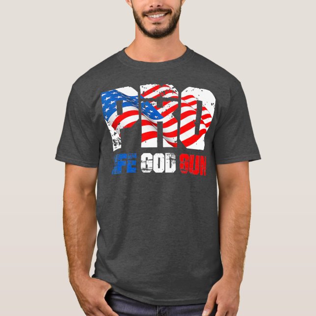 Camiseta Patriótico Pro Vida Pro Dios Pro Gun Pro Gun (Anverso)