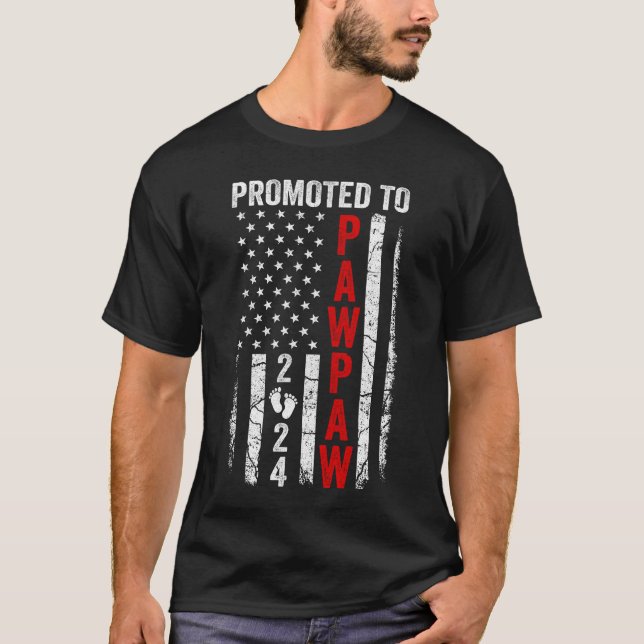 Camiseta Patriótico Promovido A Pawpaw 2024 Primera Vez Nue (Anverso)
