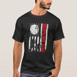 Camiseta Patriótico Retro Ee.Uu. Bandera Americana Bowling