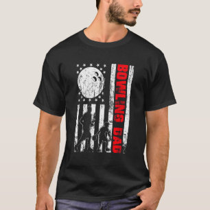 Camiseta Patriótico Retro Ee.Uu. Bandera Americana Bowling