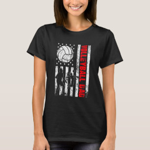 Camiseta Patriótico Retro Eeuu Bandera Estadounidense Volei