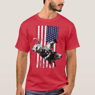 Camiseta Patriótico Rodeo Bote Rider con American Fl