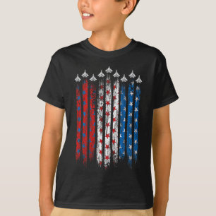 Camiseta Patriótico Rojo Azul Blanco Ee.Uu. Luchador Jets 4