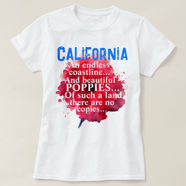 Camiseta Patriótico Romántico de California (Diseño del anverso)