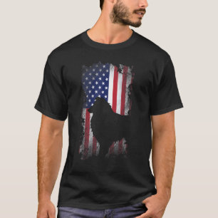 Camiseta Patriótico Shetland Sheepdog American Flag Guay Do