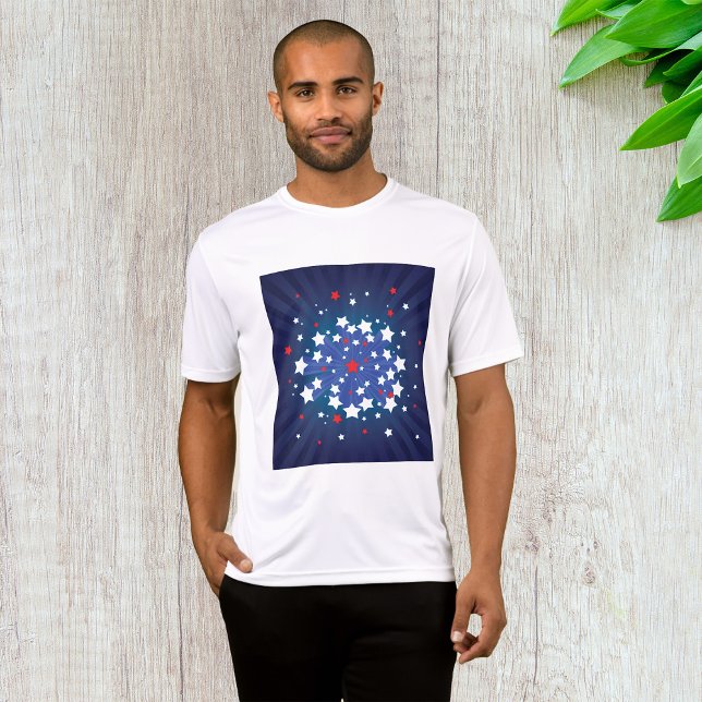 Camiseta Patriótico Starburst Red White y Blue USA (Subido por el creador)