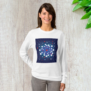 Camiseta Patriótico Starburst Red White y Blue USA