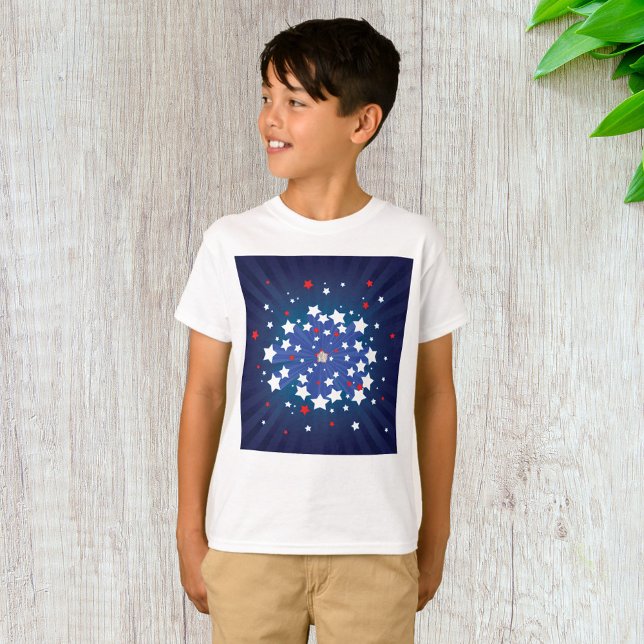 Camiseta Patriótico Starburst Red White y Blue USA (Subido por el creador)