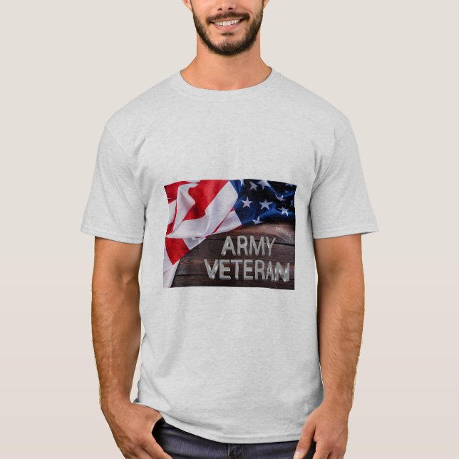 Camiseta Patriótico "Veterano del Ejército" (Anverso)