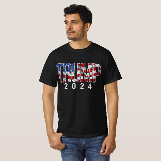 Camiseta Patriótico vintage Donald Trump 2024 (Anverso completo)
