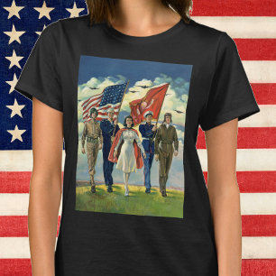 Camiseta Patriótico Vintage, Heros del Orgulloso Personal M