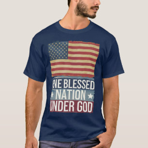Camiseta Patriotismo Americano una nación bendita bajo dios