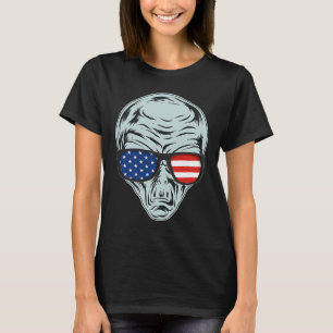 Camiseta Patriotismo cabeza extraterrestre Patriota Bandera