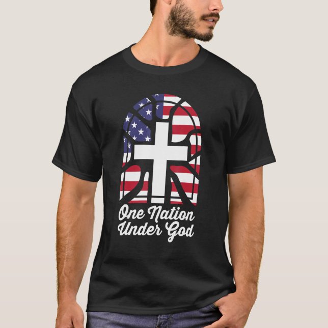 Camiseta Patriotismo Cristiano Mapa Bandera De Ee.Uu. Una N (Anverso)