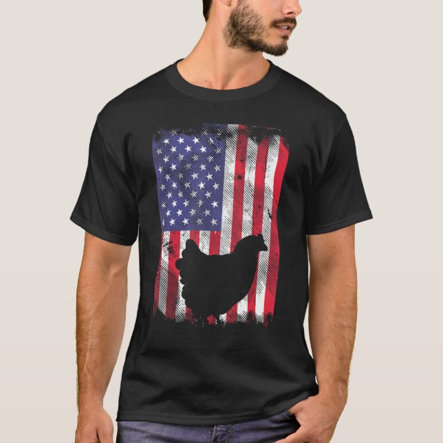 Camiseta Patriotismo de animales de granja de pollo de la b (Anverso)