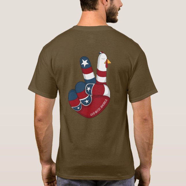 Camiseta Patriotismo de arte folclórico Acción de Gracias p (Reverso)