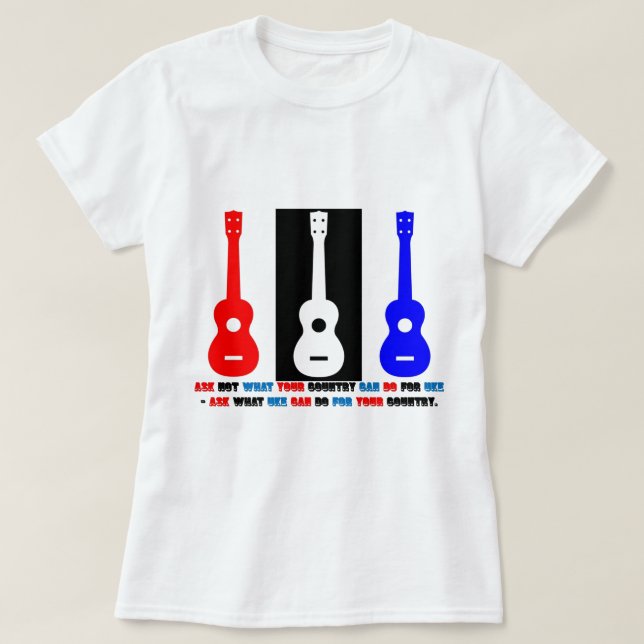 Camiseta Patriotismo del Ukulele (Diseño del anverso)