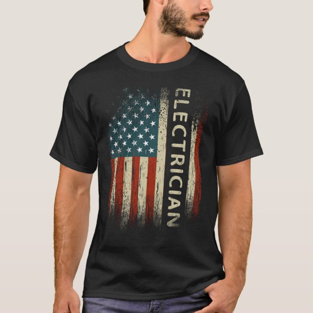 Camiseta Patriotismo eléctrico regalo bandera de Estados Un (Anverso)
