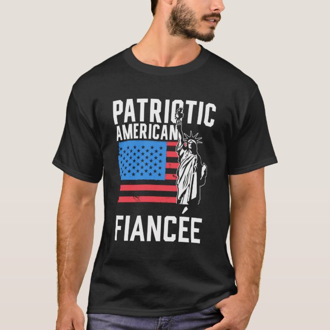 Camiseta Patriotismo Estadounidense Fiancã E Estadounidense (Anverso)