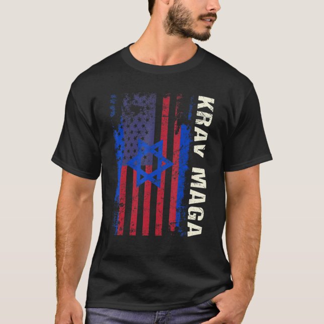 Camiseta Patriotismo Krav Maga Bandera Estadounidense Autod (Anverso)