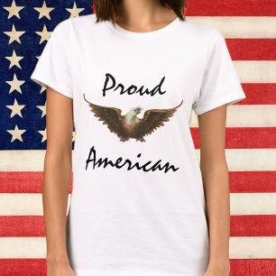 Camiseta Patriotismo Vintage Águila Calva Americana Volando